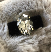 Ring med Swarovski kristall Grå